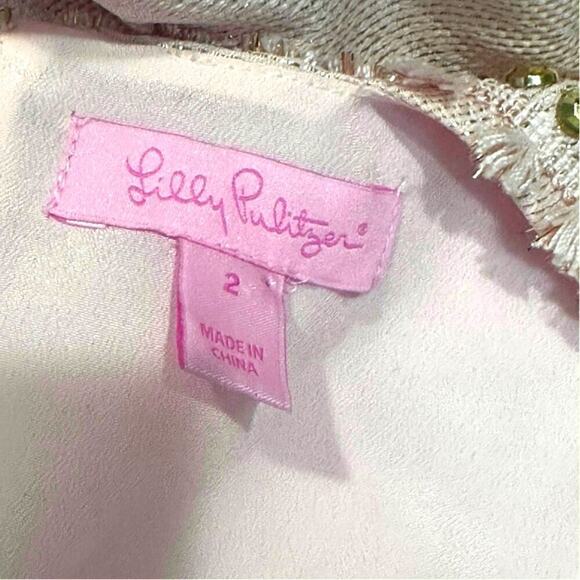 Lilly Pulitzer Karter Glisten Fan Jacquered Shift Dress in Paradise Tint Size 2 - Picture 6 of 9